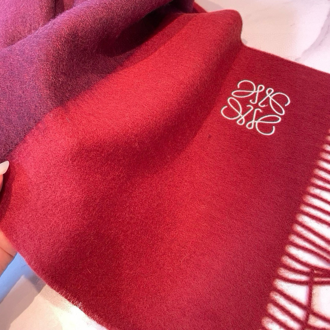 SCARF 180 CM IN CHERRY RED MIX JAM RED WOOL AND CASHMERE 415203