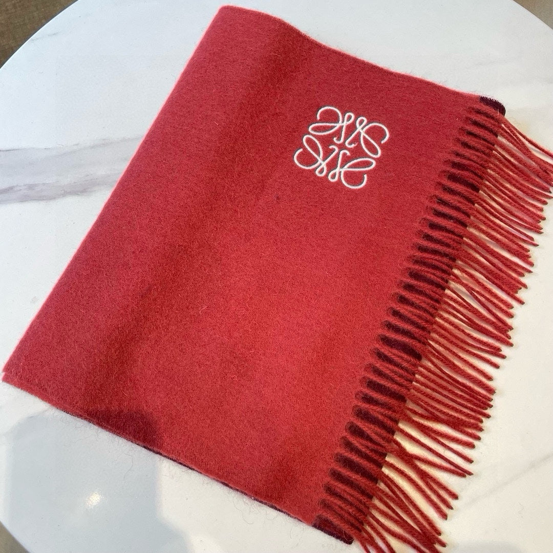 SCARF 180 CM IN CHERRY RED MIX JAM RED WOOL AND CASHMERE 415203