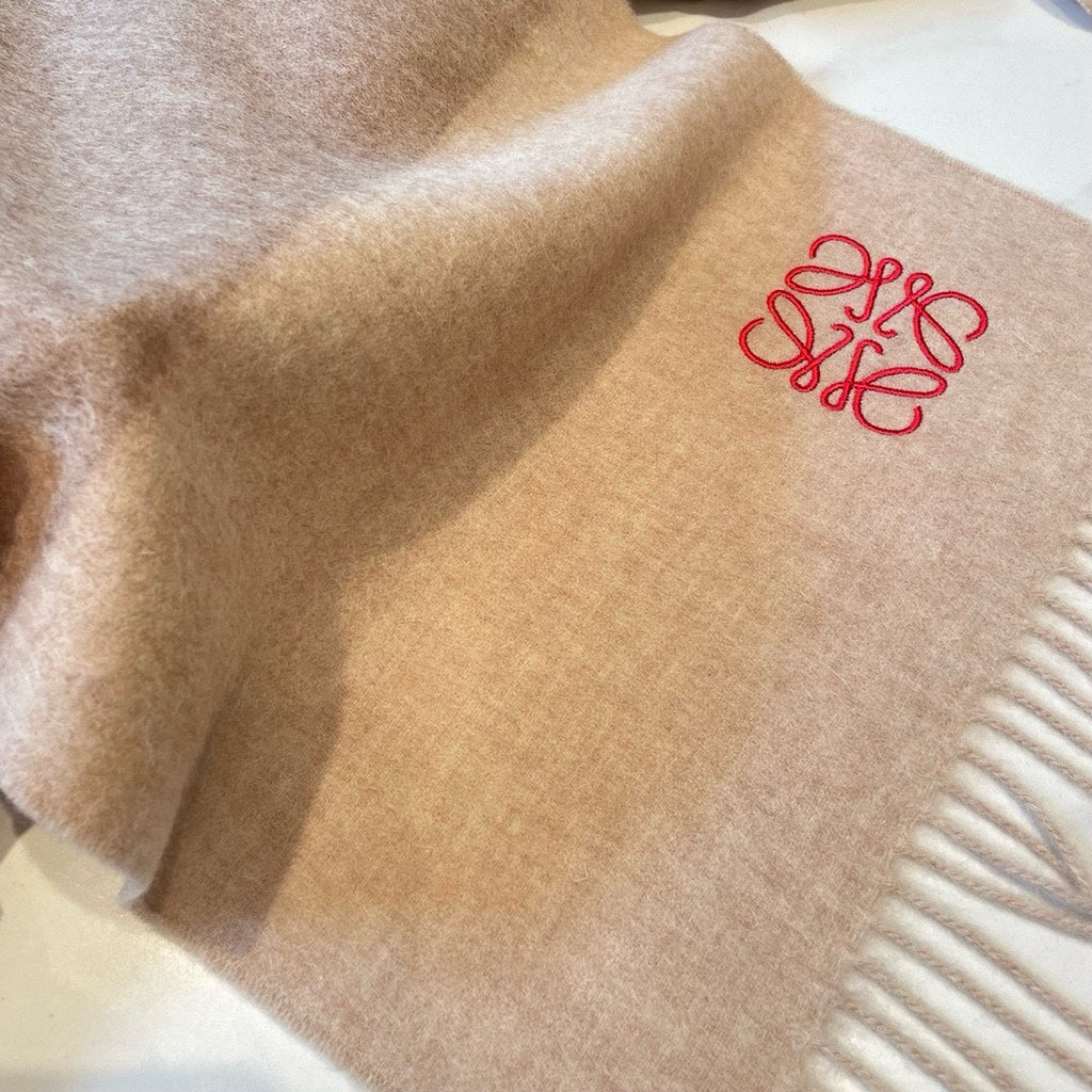 SCARF 180 CM IN LIGHT BROWN WOOL AND CASHMERE 415205