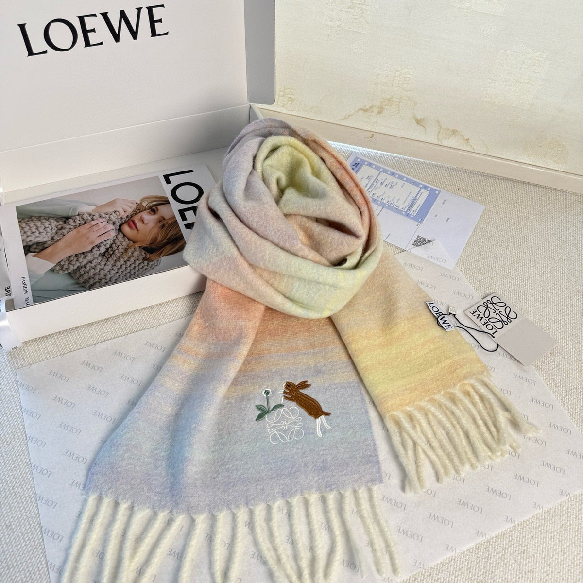 LOEWE 25S SCARF 180 IN MOHAIR WOOL 861430