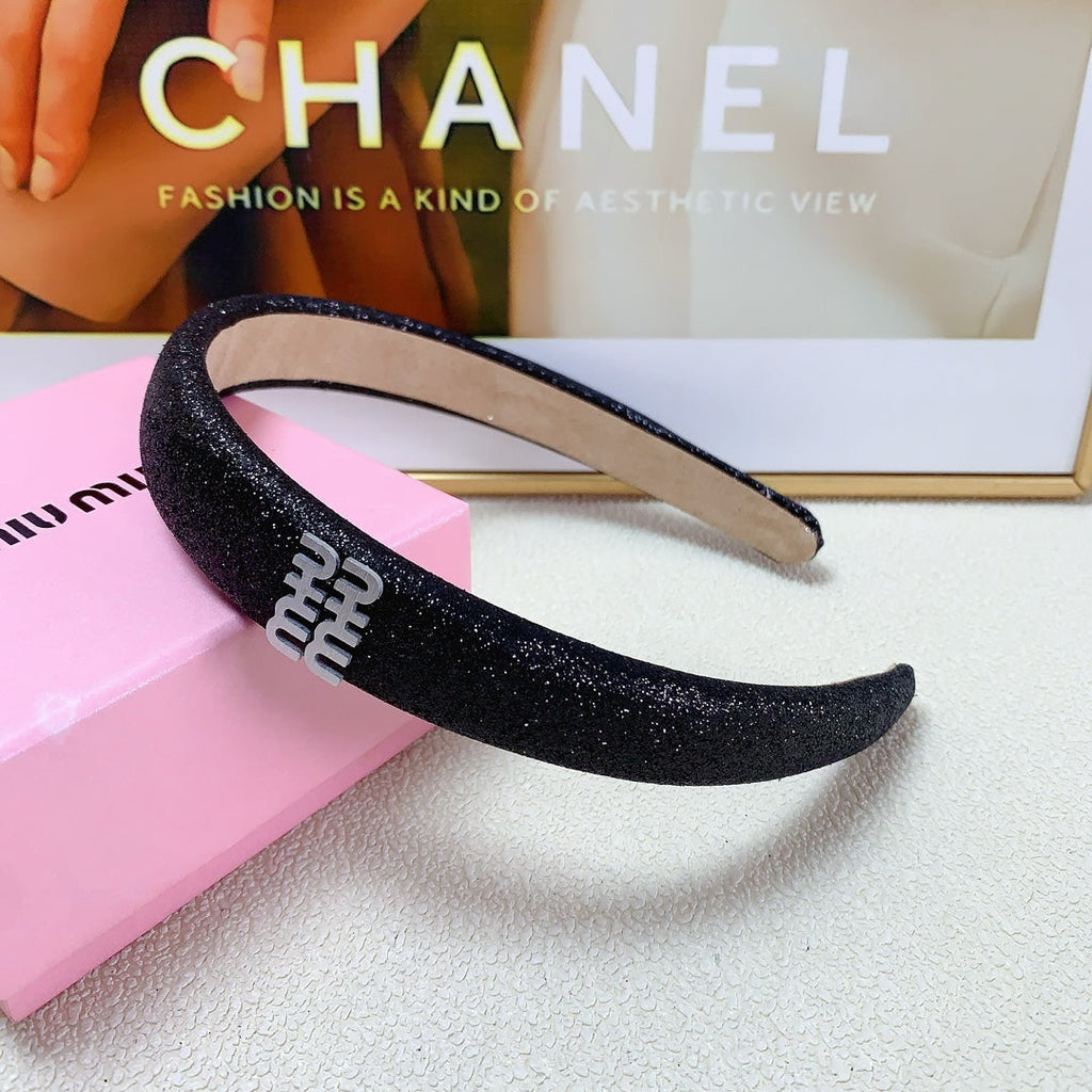 HEADBAND IN BLACK GLITTER FABRIC 174109