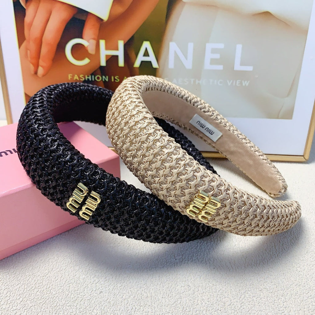 HEADBAND IN BEIGE RAFFIA 241189