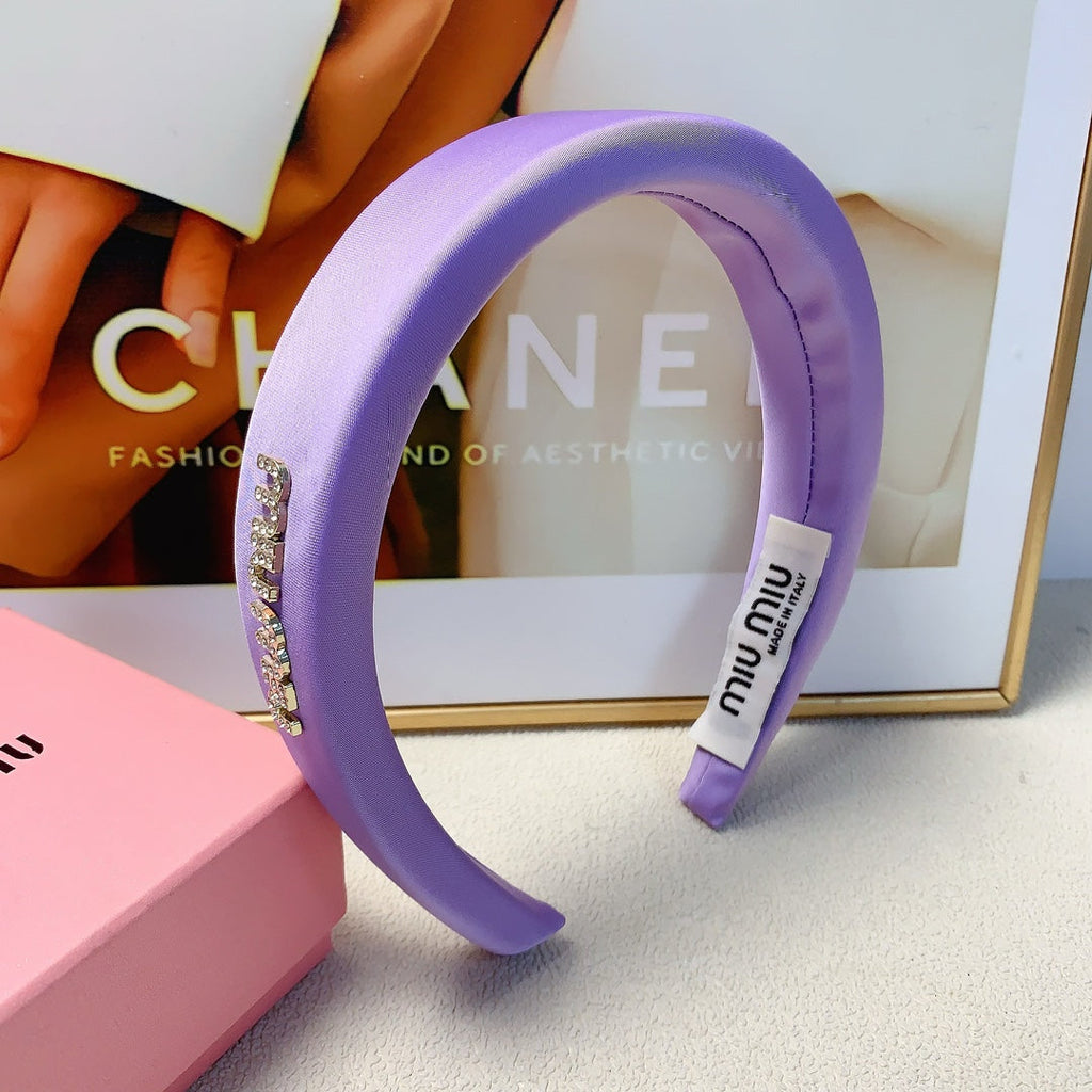 THICK HEADBAND IN PURPLE SILK 241199